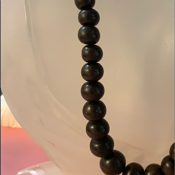 🦋Necklace carved ebony wood beads. - Picture 2 of 3